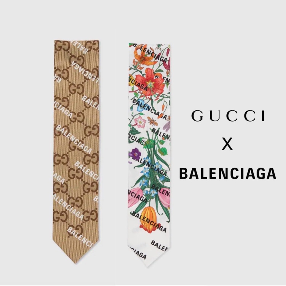 Gucci x Balenciaga floral twilly